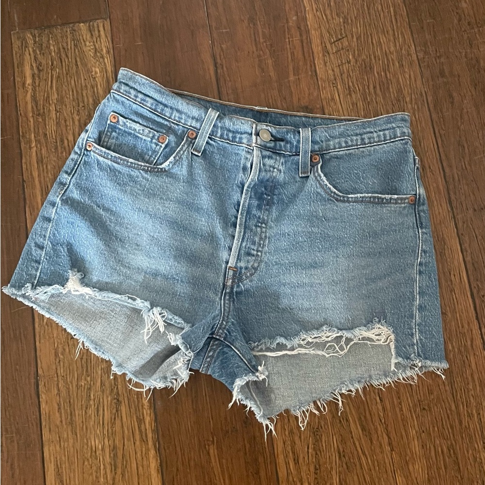 Levi’s 501 Denim Blue Jeans Cut Off Shorts